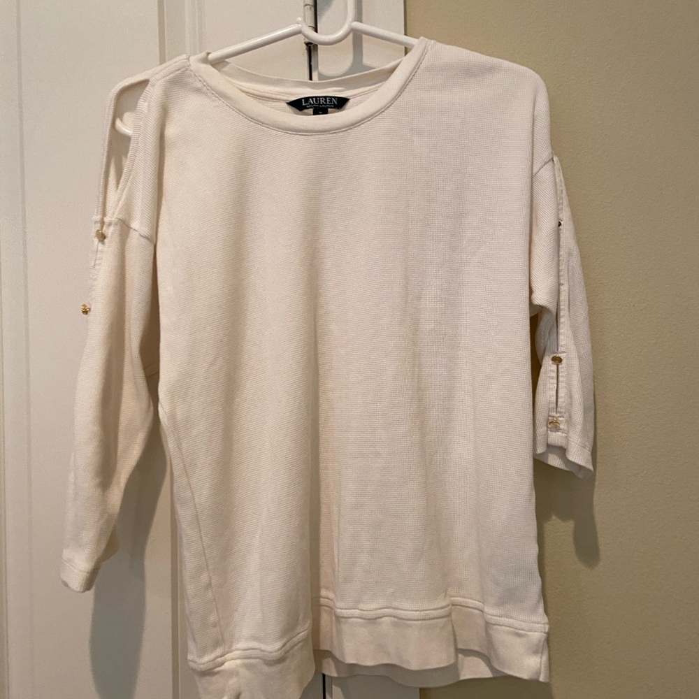 ralph lauren open shoulder top